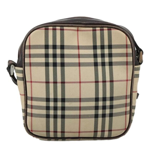 BURBERRY Nova Check Shoulder Bag Canvas Beige Auth - Picture 3 of 16
